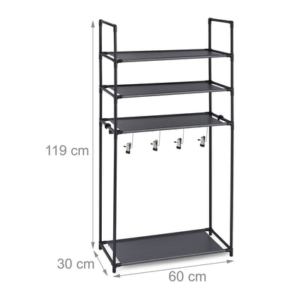Shoe shelf with boot hanger