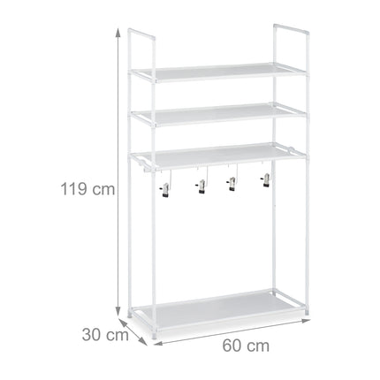 Shoe shelf with boot hanger
