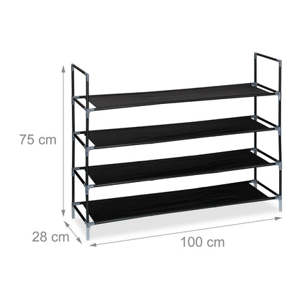 Shoe shelf with fabric levels 1 m