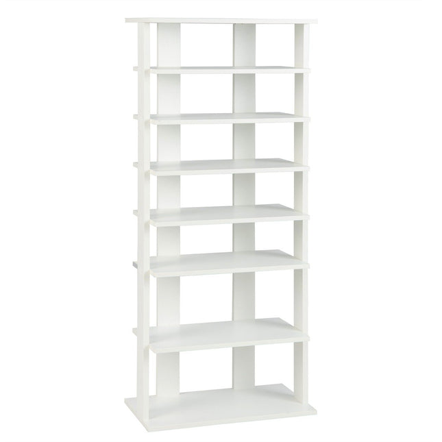 Schoenenrek 7-laags schoenenrek in retrostijl 45 x 25 x 110,5 cm wit