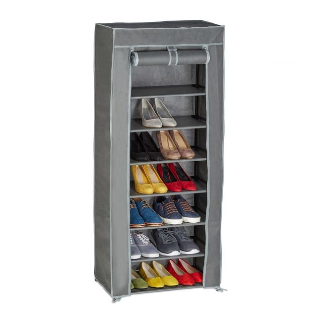 Shoe wardrobe in fabric with 8 compartments