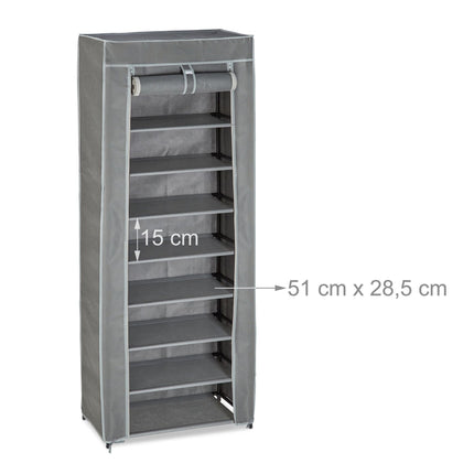 Shoe wardrobe in fabric with 9 compartments