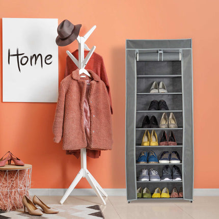 Shoe wardrobe in fabric with 9 compartments