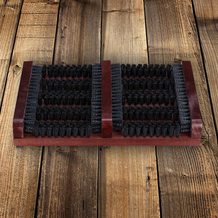 Shoe washing with brushes