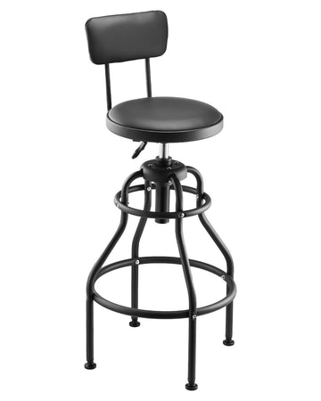 Shop Stool With Backrest – Pneumatic, 300 lb, Swivel
