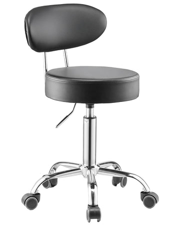 Shop Stool with Backrest – Pneumatic Rolling, 300 lb
