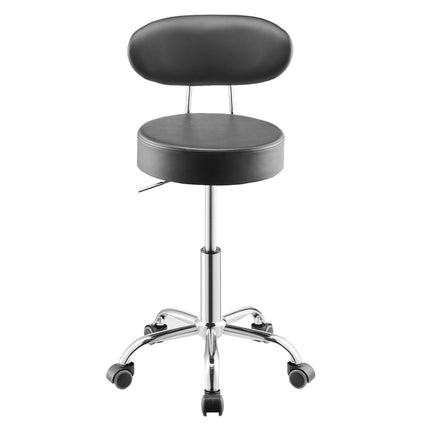 Shop Stool with Backrest – Pneumatic Rolling, 300 lb