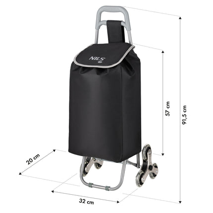 Shopping Cart 40L, Black, Foldable