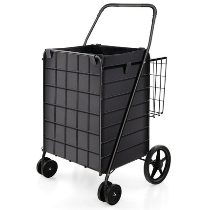 Shopping Cart with Oxford Lining, 120L Capacity, Foldable