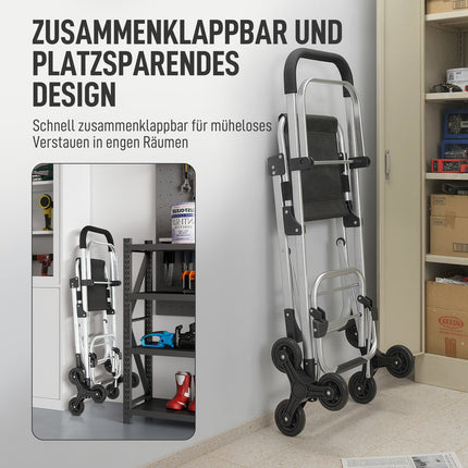 Shopping Trolley, 40L, 3-Wheel, Aluminum Frame, Seat
