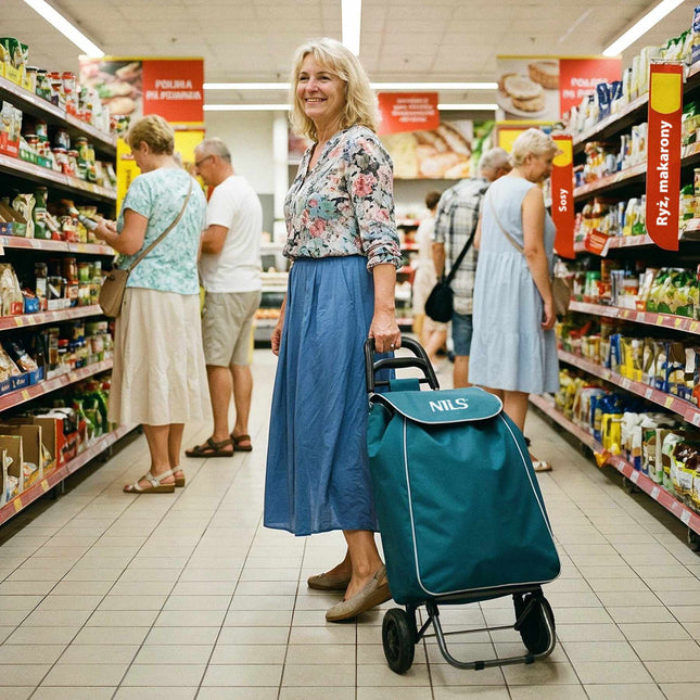 Shopping Trolley 40L, Insulated, Foldable, Turquoise