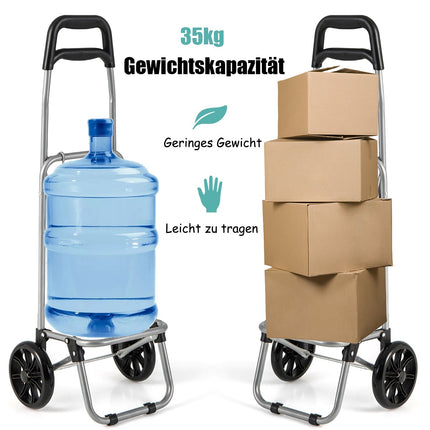 Shopping Trolley Cart, Foldable 32.8L, 35kg, 2 Wheels