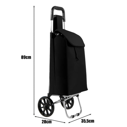 Shopping Trolley Cart, Foldable 32.8L, 35kg, 2 Wheels