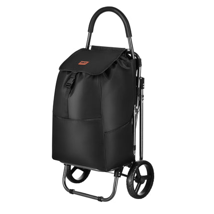 Shopping Trolley with Seat, 40L, Black, Steel Frame
