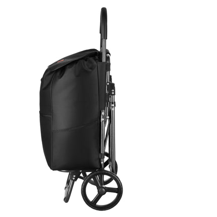 Shopping Trolley with Seat, 40L, Black, Steel Frame