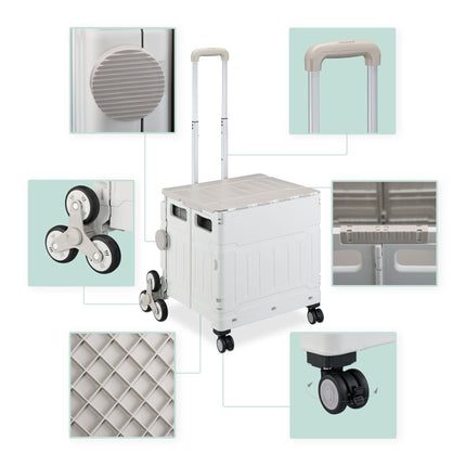 Shopping cart with stair climbers