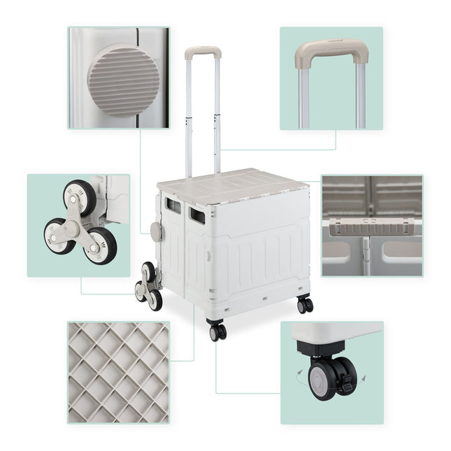 Shopping cart with stair climbers