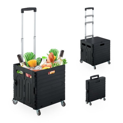 Shopping cart with telescopic handle