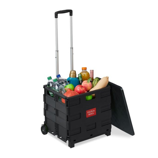 Shopping trolley with lid