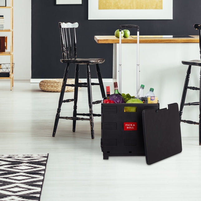 Shopping trolley with lid