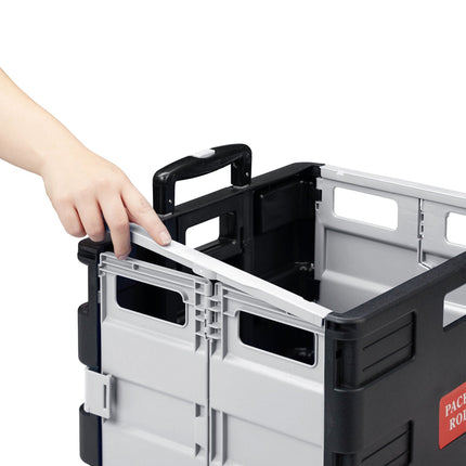 Shopping trolley with lid
