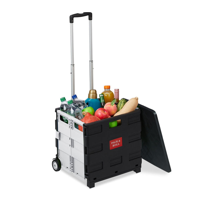 Shopping trolley with lid