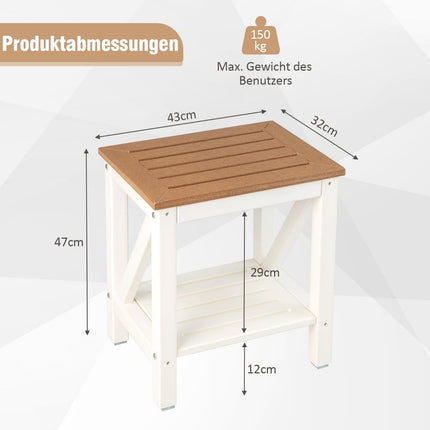 Shower Bench with Shelf, Waterproof, 150 kg Capacity
