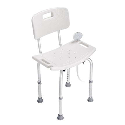 Shower Chair With Back, Adjustable Height, 350 lb Non-Slip