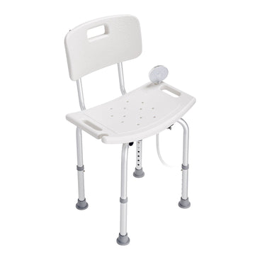 Shower Chair With Back, Adjustable Height, 350 lb Non-Slip