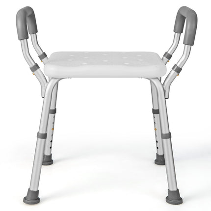 Shower Chair With Detachable Padded Arms, Height Adjustable