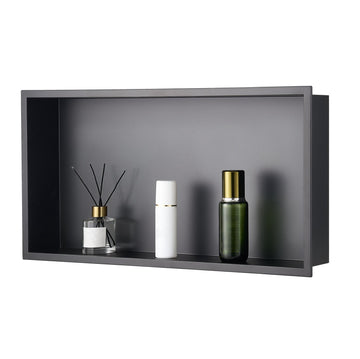 Shower Niche 13x25 In, 304 Stainless Steel, Black