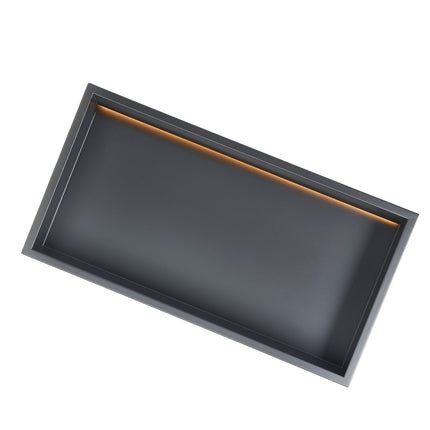 Shower Niche, Recessed Wall, LED, 304 Stainless, Black