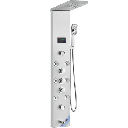 Shower Panel System, 6 Modes, LED Display, 304 Stainless
