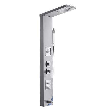 Shower Panel Tower, 53 In Stainless Steel, 5-Function
