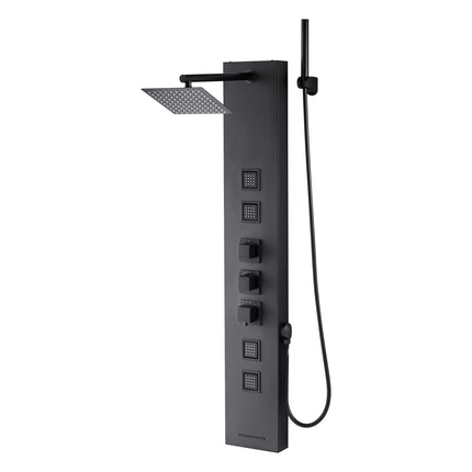Shower Panel Tower, Rainfall Head, Thermostatic, 4 Jets