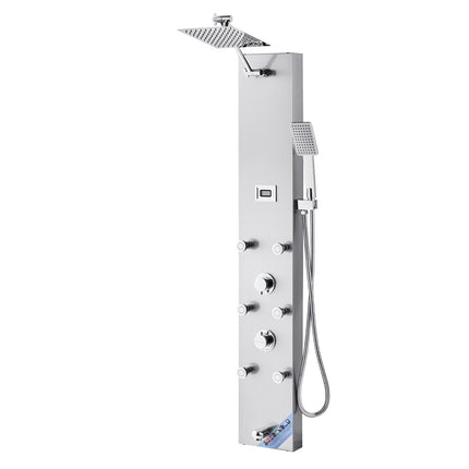 Shower Panel Tower System – Rainfall, LED, 6 Jets, 49 In