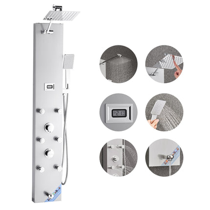 Shower Panel Tower System – Rainfall, LED, 6 Jets, 49 In