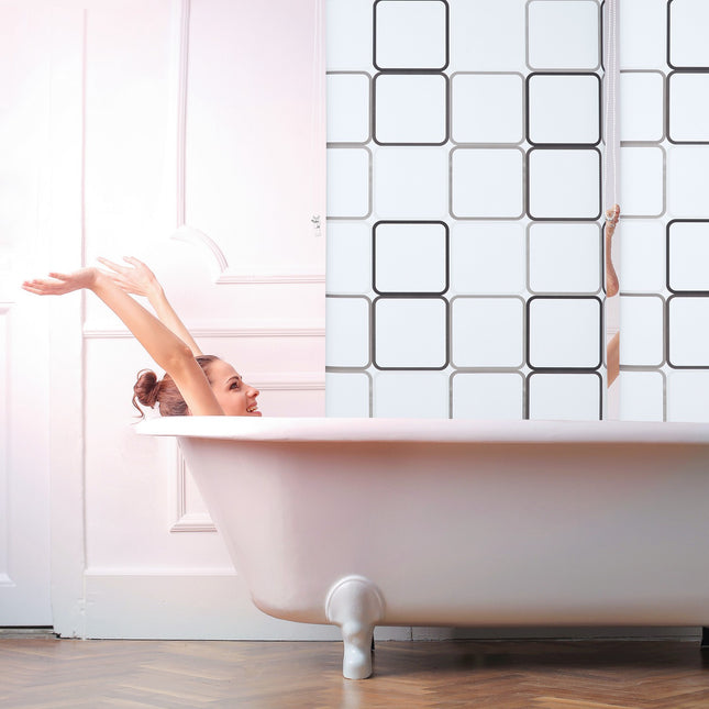 Shower Roller Blind, Water-Repellent, Retro Tile Design