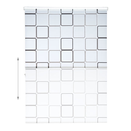 Shower Roller Blind, Water-Repellent, Retro Tile Design