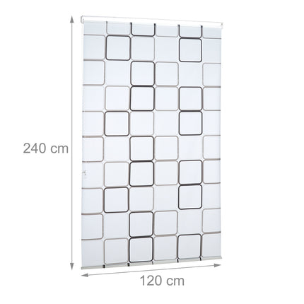 Shower Roller Blind, Water-Repellent, Retro Tile Design