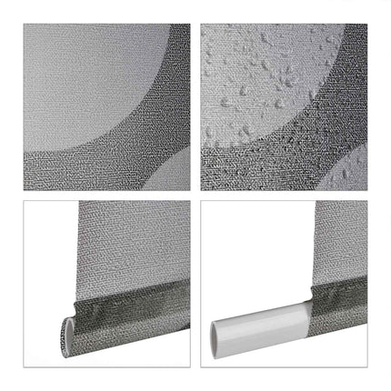 Shower curtain gray dots