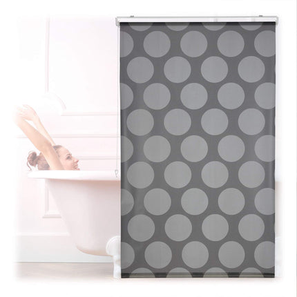 Shower curtain gray dots