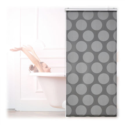Shower curtain gray dots