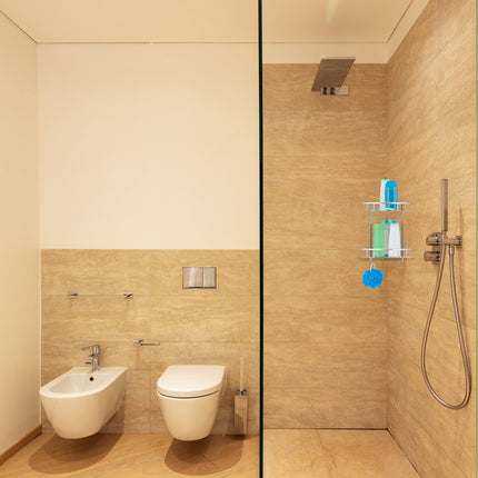 Shower shelf with 2 shelves
