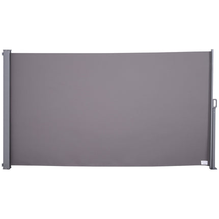 Side awning in gray polyester for privacy and sun protection, 3x1.6m