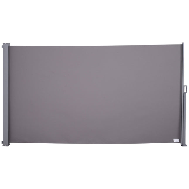 Side awning in gray polyester for privacy and sun protection, 3x1.6m