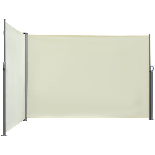 Side awning roller blind, UV-protective polyester, cream