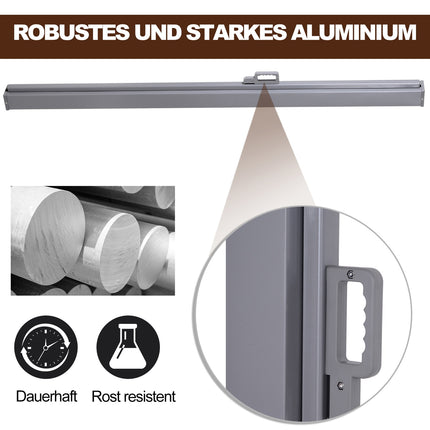 Gray polyester side awning curtain, 300x200cm Privacy & sun protection