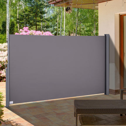 Gray polyester side awning curtain, 300x200cm Privacy & sun protection