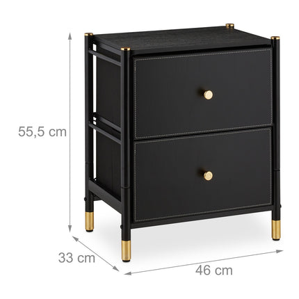 Side Cabinet with 2 Leather-Look Drawers